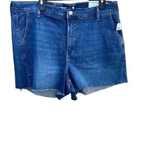 Old Navy denim jean shorts Sky-Hi A-line, High Rise Frayed Hem size 18 NEW